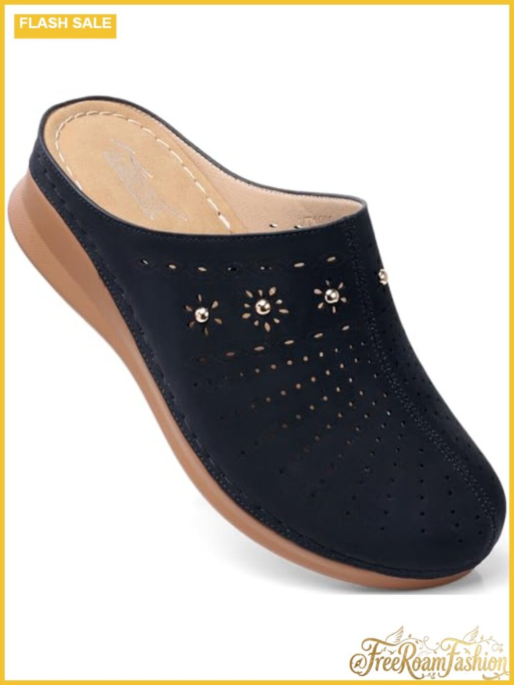 SHIBEVER Faux Leather Clogs for Women Slip On Closed Toe Mules